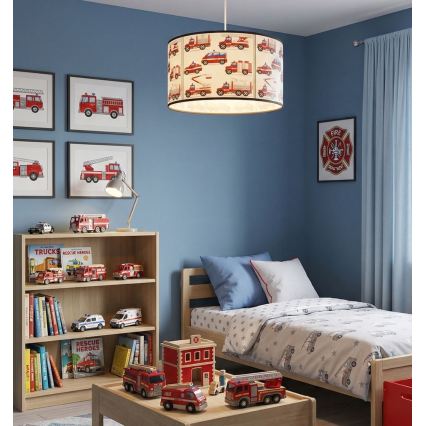 Taklampa för barnrum KIDS ROOM 1xE27/60W/230V Ø 40 cm brandmän