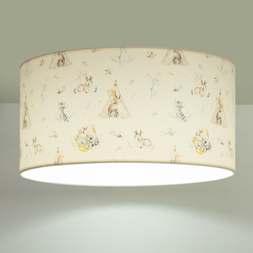 Taklampa för barnrum KIDS ROOM 1xE27/60W/230V, Ø 40 cm, djurmotiv