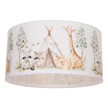 Taklampa för barnrum KIDS ROOM 1xE27/60W/230V Ø 40 cm med djurmotiv