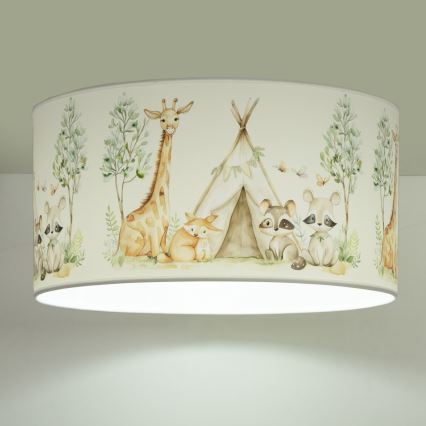 Taklampa för barnrum KIDS ROOM 1xE27/60W/230V Ø 40 cm med djurmotiv