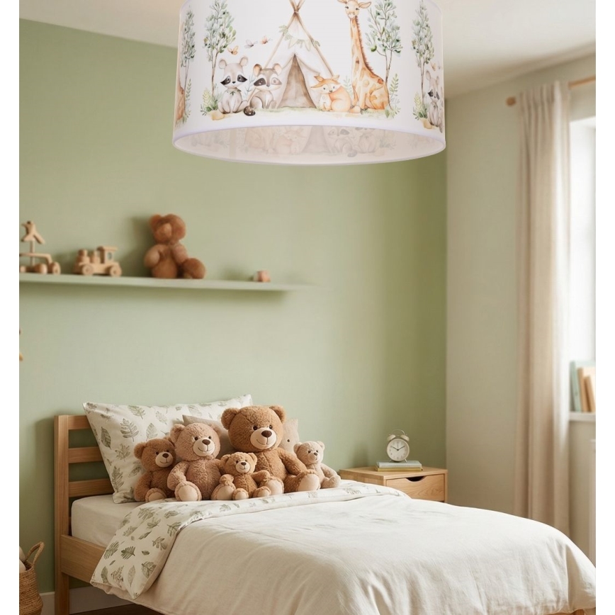 Taklampa för barnrum KIDS ROOM 1xE27/60W/230V Ø 40 cm med djurmotiv