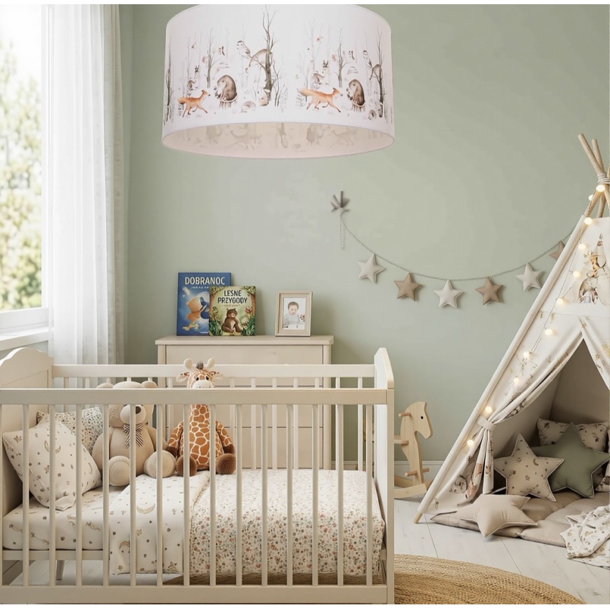 Taklampa för barnrum KIDS ROOM 1xE27/60W/230V Ø 40 cm med lekfulla djurmotiv
