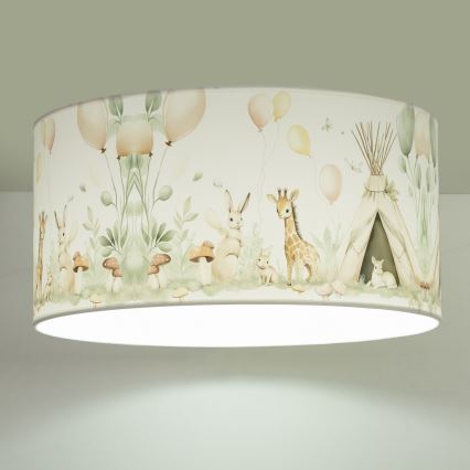 Taklampa för barnrummet KIDS ROOM 1xE27/60W/230V Ø 40 cm med djurmotiv