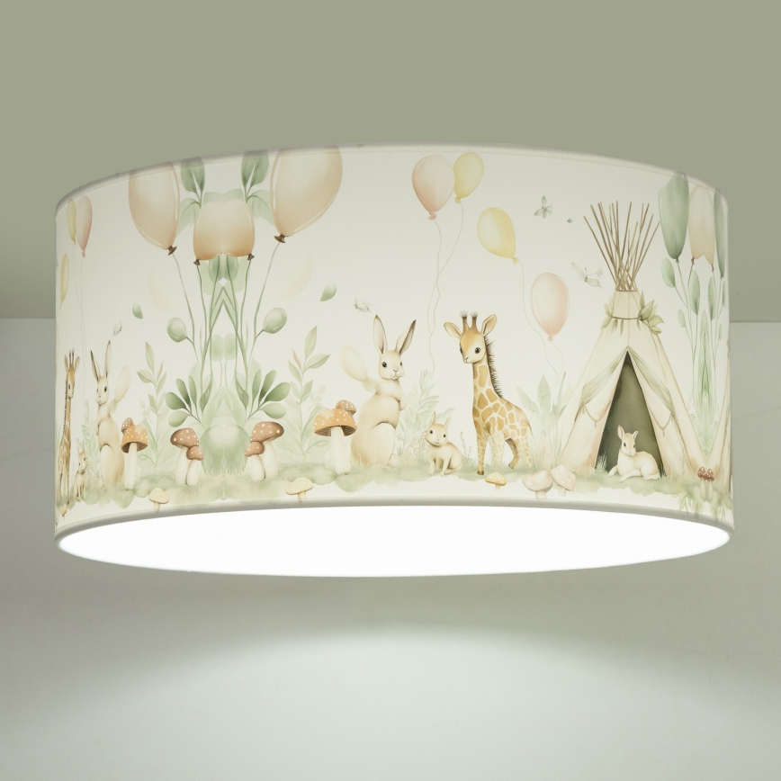 Taklampa för barnrummet KIDS ROOM 1xE27/60W/230V Ø 40 cm med djurmotiv