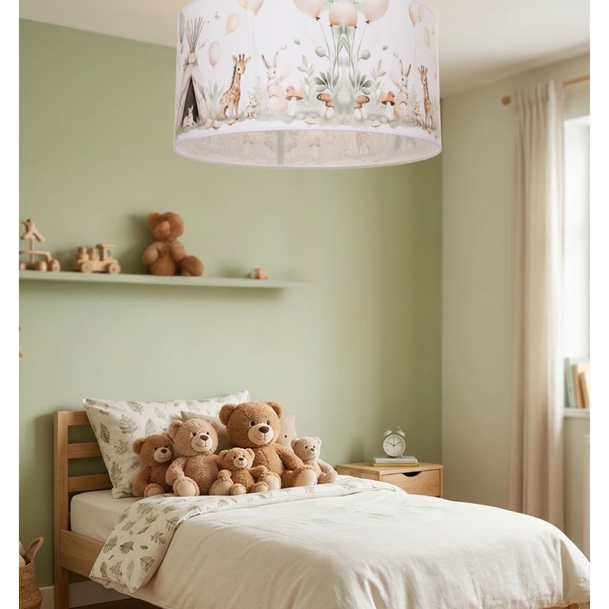 Taklampa för barnrummet KIDS ROOM 1xE27/60W/230V Ø 40 cm med djurmotiv