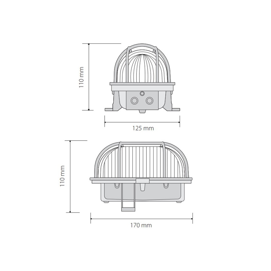 Taklampa för utomhusbruk OVAL 1xE27/60W/230V IP44 brun