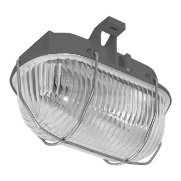 Taklampa för utomhusbruk OVAL 1xE27/60W/230V IP44 grå