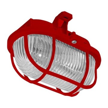 Taklampa för utomhusbruk OVAL 1xE27/60W/230V IP44 röd