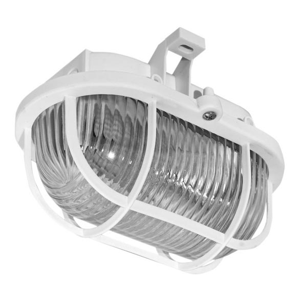 Taklampa för utomhusbruk OVAL 1xE27/60W/230V IP44 vit