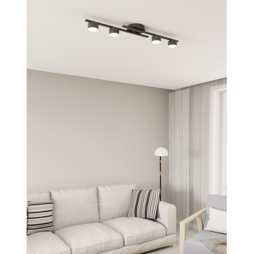 Taklampa FRAGMENT 4xGX53/12W/230V svart