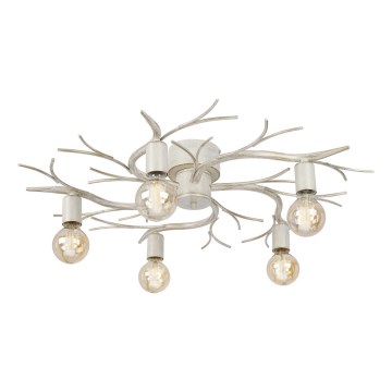 Taklampa GARNISH 5xE27/15W/230V vit/patina