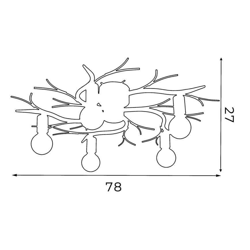 Taklampa GARNISH 5xE27/15W/230V vit/patina