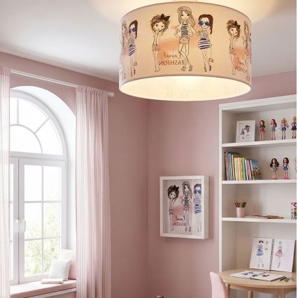 Taklampa GIRLS VIBES för flickrum 1xE27/60W/230V Ø 40 cm