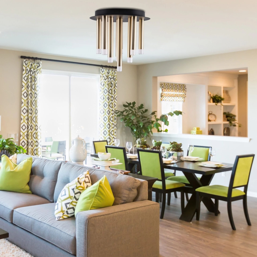 Taklampa GLAM 9xG9/8W/230V guld