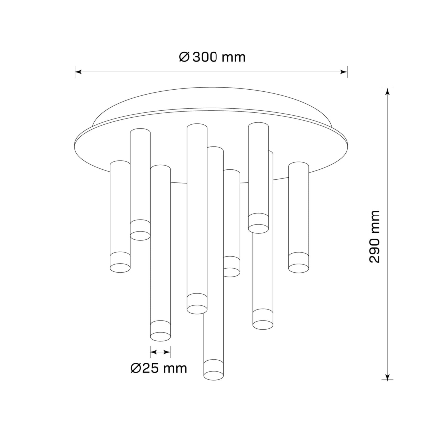 Taklampa GLAM 9xG9/8W/230V guld