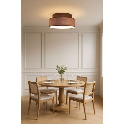 Taklampa GRACE 1xE27/60W/230V diameter 40 cm brun/beige