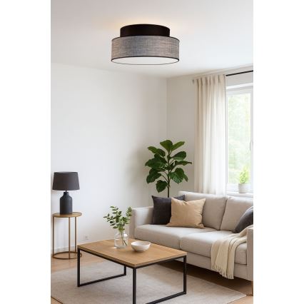 Taklampa GRACE 1xE27/60W/230V diameter 40 cm svart/grå