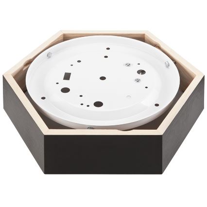 Taklampa  HEX 1xE27/60W/230V d. 32 cm furu svart