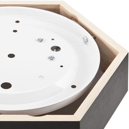 Taklampa  HEX 1xE27/60W/230V d. 32 cm furu svart