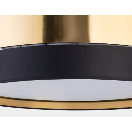 Taklampa  HILTON 4xE27/15W/230V d. 60 cm mässing /svart