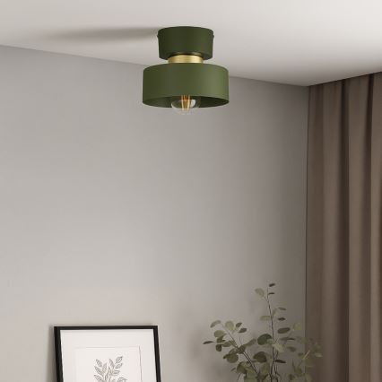 Taklampa IGNIA 1xE27/60W/230V grön/guld