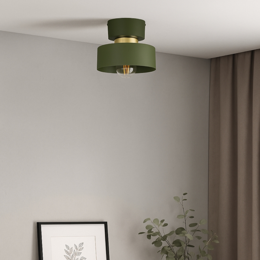 Taklampa IGNIA 1xE27/60W/230V grön/guld