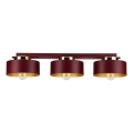 Taklampa IGNIA 3xE27/60W/230V vinröd/guld