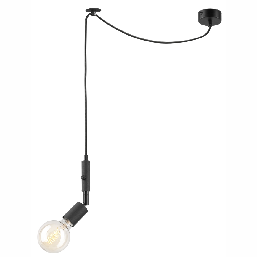 Taklampa på kabel INA 1xE27/42W/230V svart