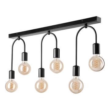 Taklampa JANO 6xE27/15W/230V svart