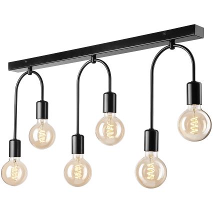Taklampa JANO 6xE27/15W/230V svart