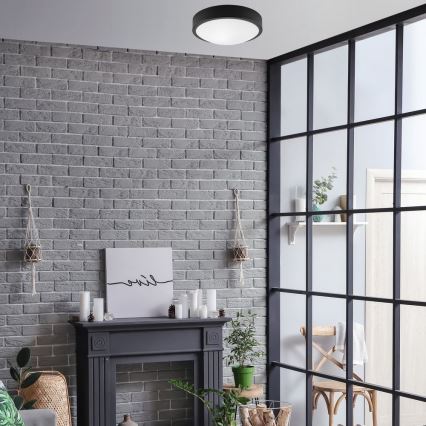 Taklampa JONAS 1xE27/60W/230V diameter 26 cm svart