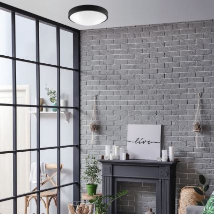 Taklampa JONAS 2xE27/60W/230V diameter 36 cm svart