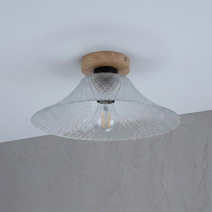 Taklampa JULL WOOD 1xE27/15W/230V ek/klar Ø 34 cm