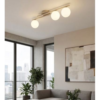Taklampa KAIRO 3xE14/10W/230V beige