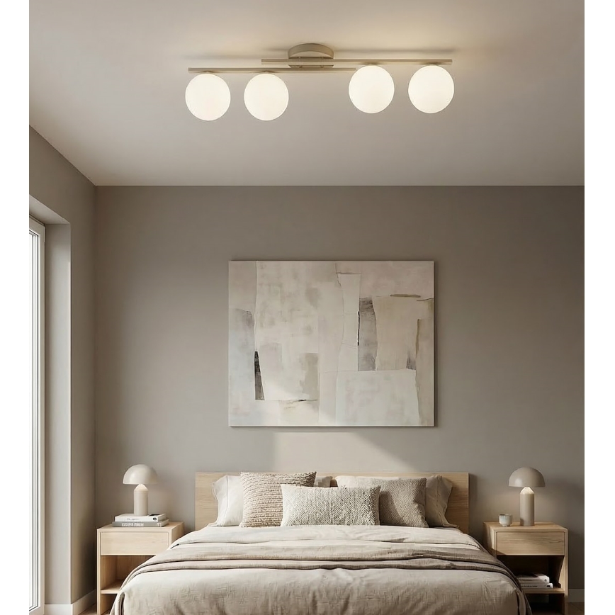 Taklampa KAIRO 4xE14/10W/230V beige