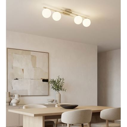 Taklampa KAIRO 4xE14/10W/230V beige