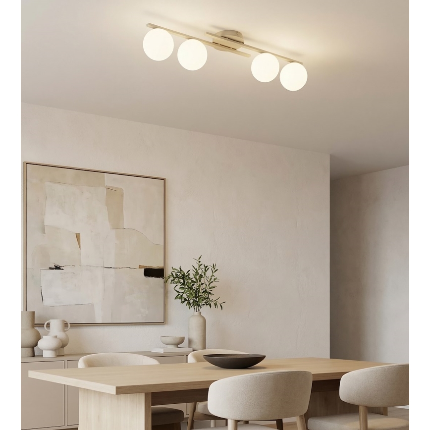 Taklampa KAIRO 4xE14/10W/230V beige
