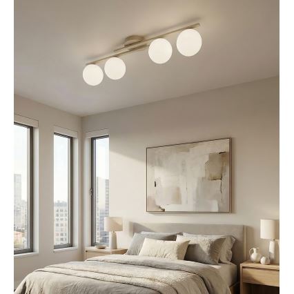 Taklampa KAIRO 4xE14/10W/230V beige