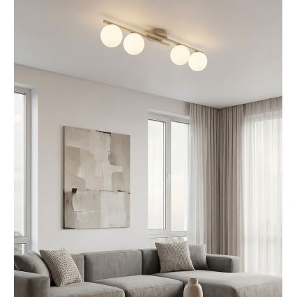 Taklampa KAIRO 4xE14/10W/230V beige