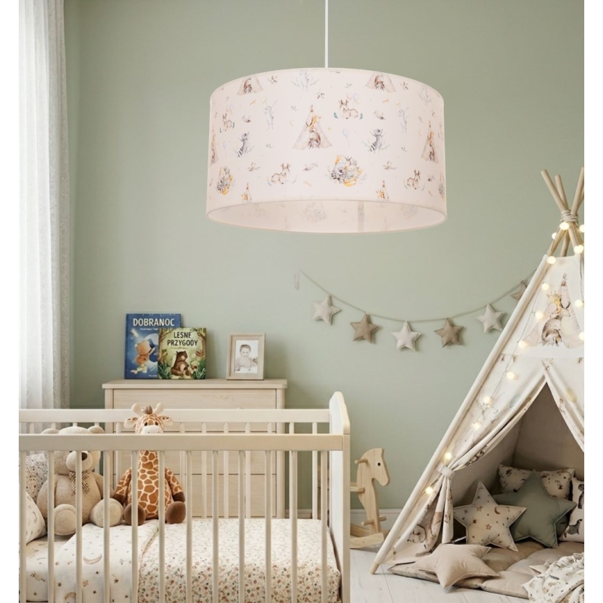 Taklampa KIDS ROOM för barnrum 1xE27/60W/230V Ø 40 cm med söta djurmotiv