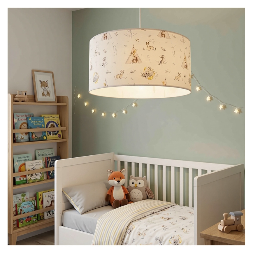 Taklampa KIDS ROOM för barnrum 1xE27/60W/230V Ø 40 cm med söta djurmotiv
