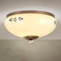 Taklampa LANDHAUS 1xE27/60W/230V Ø 21 cm brons/beige/blå