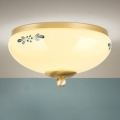 Taklampa LANDHAUS 1xE27/60W/230V Ø 21 cm mässing/beige/blå