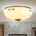 Taklampa LANDHAUS 2xE27/60W/230V Ø 28 cm brons/beige/grön