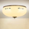 Taklampa LANDHAUS 3xE27/60W/230V Ø 35 cm brons/beige/blå