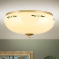 Taklampa LANDHAUS 3xE27/60W/230V Ø 35 cm mässing/beige/grön