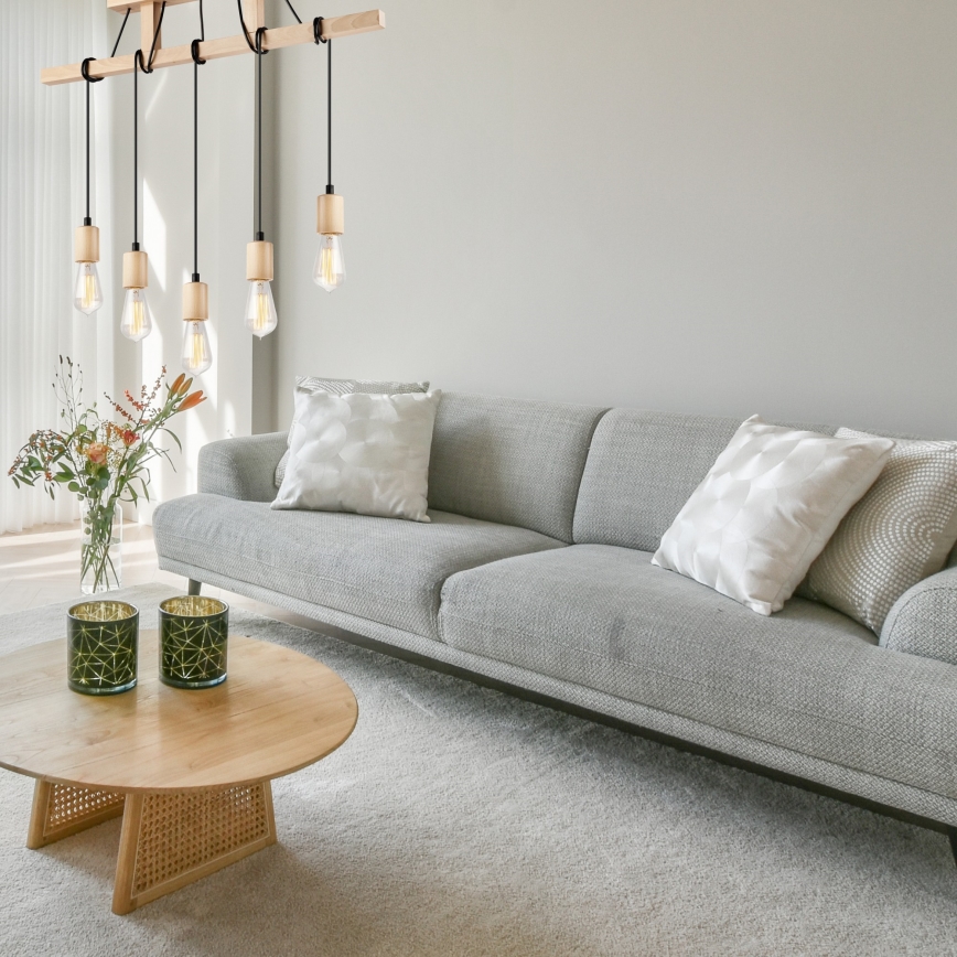 Taklampa på lina LEON 5xE27/60W/230V bok