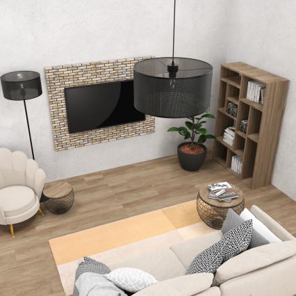 Taklampa på kabel LOFT SHADE 1xE27/60W/230V Ø 40 cm svart