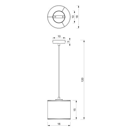 Taklampa på kabel LOFT SHADE 1xE27/60W/230V Ø 18 cm svart