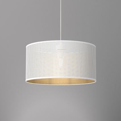 Taklampa på kabel LOFT SHADE 1xE27/60W/230V Ø 40 cm vit/guld